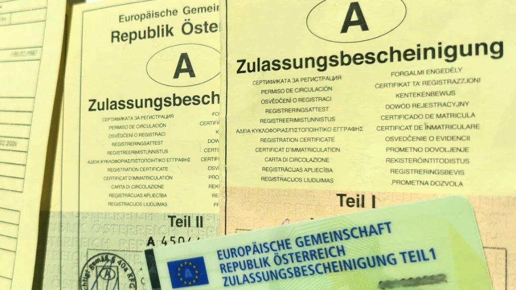 German vehicle registration documents
